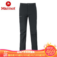 Marmot/土拨鼠20春夏运动防泼水耐磨舒适保暖M1软壳裤男户外 炭灰1137 36（XL码）