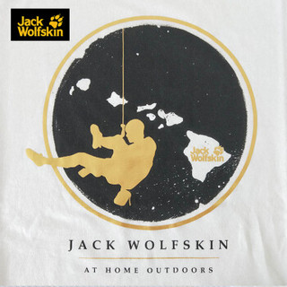 Jack Wolfskin/狼爪男士夏季新品户外舒适透气时尚短袖T恤5818451 5818451-5018/本白色 S    170/92A