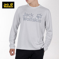 JackWolfskin/狼爪男装T恤春季新品户外圆领休闲长袖T恤5718011 5718011-4650/银灰色 M 175/96A