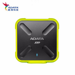 威刚（ADATA）SD700台式机/笔记本 SSD移动硬盘 USB3.1 荧光黄 1TB