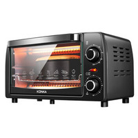 康佳（KONKA） 电烤箱KAO-1208(B)多功能 12L迷你烘焙烤箱 升级版黑色带不粘搪瓷烤盘