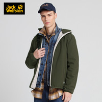 Jack Wolfskin/狼爪男士秋冬款户外防风不易沾水透气内里加绒运动软壳夹克1304001 5019181-2102/深红色 XL