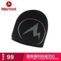 Marmot/土拨鼠户外休闲男女同款防寒保暖毛线帽子情侣针织帽 001曜石黑 均码