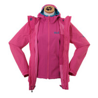 JACK WOLFSKIN/狼爪女装秋款户外三合一冲锋衣保暖夹克5007941 DB 5007941-2850/罗兰粉 S