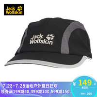 JackWolfskin狼爪春夏款男帽女帽户外休闲运动鸭舌帽遮阳棒球帽1901381 1901381-6000/黑色 L