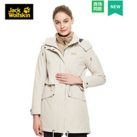 JackWolfskin/狼爪女士秋冬新品户外防水透气保暖羽绒内胆三合一冲锋衣5118381 5118381-6260/尘灰色 XS 160/84A