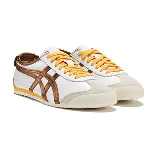 Onitsuka Tiger 鬼塚虎 MEXICO 66系列 Metallic Pack 休闲运动鞋 白色黄色 41.5