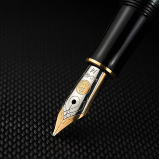 Pelikan 百利金 M300 钢笔 14K 金墨水笔 黑绿色 F尖