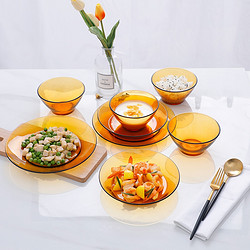 Duralex 法国进口钢化玻璃碗碟盘餐具套装4人 8件