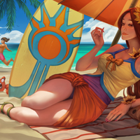 LEAGUE OF LEGENDS英雄联盟 英雄皮肤 泳池派对 蕾欧娜