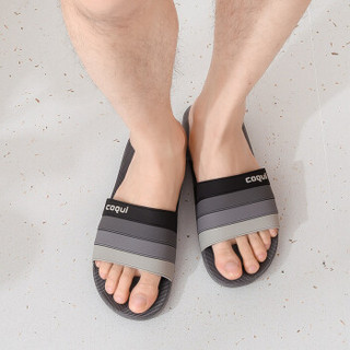 酷趣coqui 拖鞋男时尚简约沙滩浴室洗澡凉拖鞋（升级款） 男款碳灰45 CQ5486