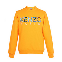 KENZO 高田贤三 秋冬新款 男士橙色棉质贴布刺绣LOGO圆领长袖卫衣 F96 5SW000 4MD 41 XL码 185/92A