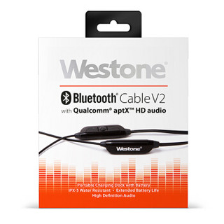 威士顿 Westone Bluetooth Cable V2 二代MMCX接口蓝牙线aptX蓝牙5.0长续航带麦高解析蓝牙线