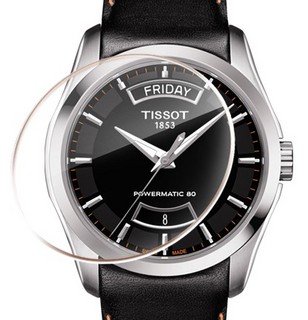 TISSOT 天梭 男式 天梭 Couturier系列 自动黑色表盘手表 T035.407.16.051.03