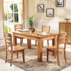 冬巢实木餐桌椅组合现代简约长方形4/6人餐桌椅方桌