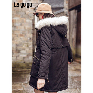 Lagogo 拉谷谷 HCQQ339C46 女士时尚棉服外套