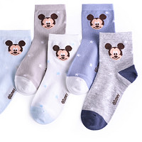 Disney 迪士尼 儿童薄款纯棉袜子 5双装