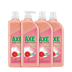 AXE 斧头 香港AXE斧头牌柠檬西柚除菌护肤洗洁精1.01kg*4瓶 家庭装小瓶大桶