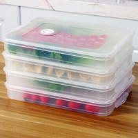 御良材 四盖四层饺子盒(透明)冰箱保鲜收纳盒  YPP-JZH-PG04T