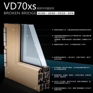 维盾VD7080平开窗断桥铝门窗封阳台定制隔音系统落地窗铝合金窗户