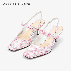 CHARLES＆KEITH CK1-61680049 女士方头细高跟鞋凉鞋