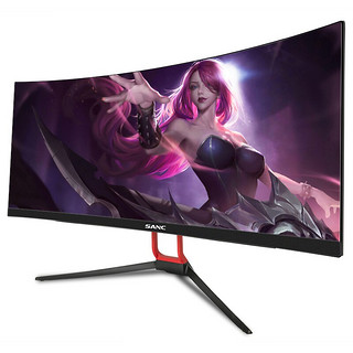 SANC 盛色 H30Pro 30英寸 VA 曲面 FreeSync 显示器 (2560×1080、165Hz、118%sRGB)