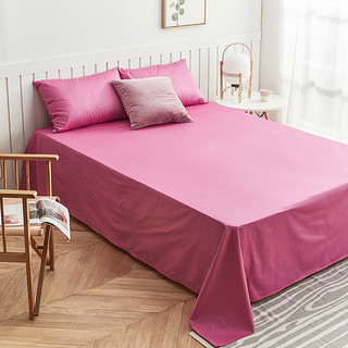 DAPU 大朴 精梳纯棉缎纹300根纯色床单 (蔷薇紫、1.8米床)