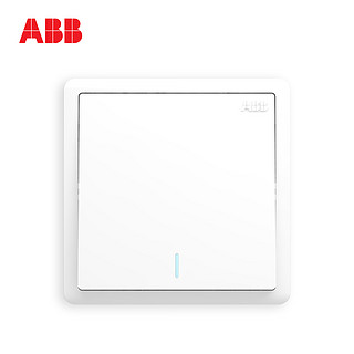 ABB开关插座远致白墙壁86型开关面板一开多控带荧光开关AO119 *3件