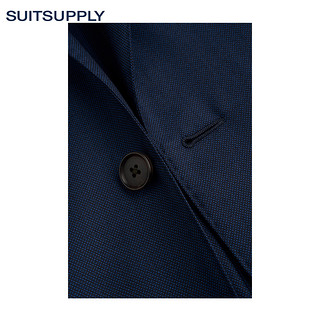 Suitsupply-Jort蓝色羊毛丝混纺鸟眼商务休闲男士西装套装