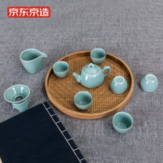 京东京造龙泉青瓷功夫茶具套装龙泉青瓷弟窑茶杯茶壶茶道礼盒套装10