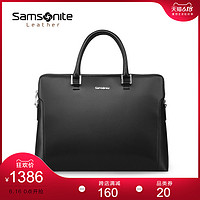 Samsonite/新秀丽经典公文包时尚商务手拎包牛皮包男生黑 BN7