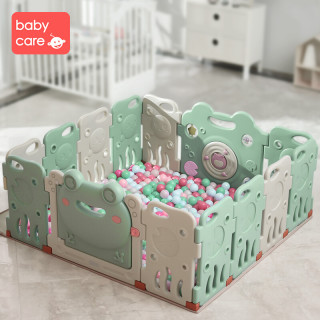 babycare 儿童婴儿游戏围栏 晨雾绿 14+2围栏 192*155cm
