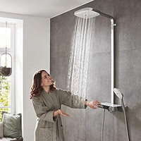 Hansgorhe 汉斯格雅 飞雨Select E 300 淋雨系统 3速可调节花洒 带ShowerTable Select300  27127400 镀铬 白色