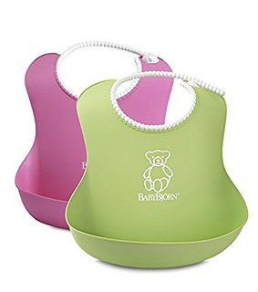 BABYBJORN Soft Bib - Pink/Green (2 Pack)