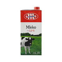 移动专享：Mlekovita 妙可 全脂牛奶1L*12盒 