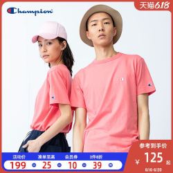 Champion冠军短袖T恤女男同款小C刺绣休闲圆领T恤情侣款街潮 *3件