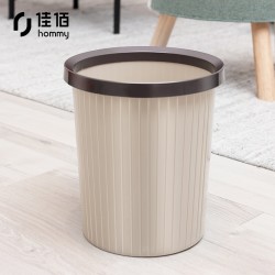 佳佰 家用圆形中号无盖压圈垃圾篓 11L 咖色 *4件