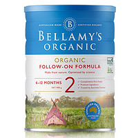 BELLAMY'S 贝拉米 有机较大婴儿配方奶粉 2段 900g *3件