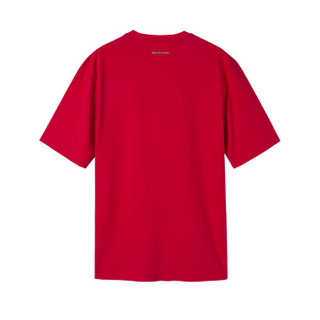 Markless 短袖t恤男京东JOY联名款男士短袖纯棉青年刺绣圆领体恤TXA8657M红色180/96（XL）