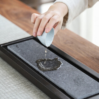 佳美（FJJIAMEI）磁行茶盘科技实木陶瓷面干泡茶台储水排水托盘