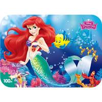 迪士尼(Disney)美人鱼公主100片铁盒木质拼图玩具 儿童拼图女孩礼物(古部拼图)11DF2425