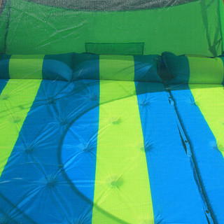 喜马拉雅帐篷防潮垫子 自动充气垫户外可拼接沙滩睡垫野餐垫 双人蓝黄条HA9609