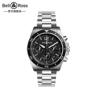 BELL & ROSS 柏莱士 BR V3系列 BR V3-94 Chrono Black Steel 手表