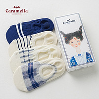 Caramella 51884 女士学院风船袜 4双装