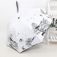 梦思园 中国风折叠黑胶太阳伞