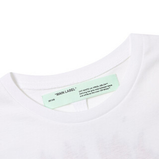 OFF WHITE 辛普森logo印花图案男士白色棉质修身圆领短袖T恤 OMAA027S191850350188 XL码