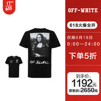 OFF WHITE 蒙娜丽莎印花图案男士黑色棉质宽松版圆领短袖T恤 OMAA038S191850051020 L码