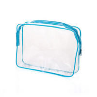 透明防水洗漱包女PVC旅行用品收纳包 旅游出差大容量化妆包收纳袋 中号蓝色