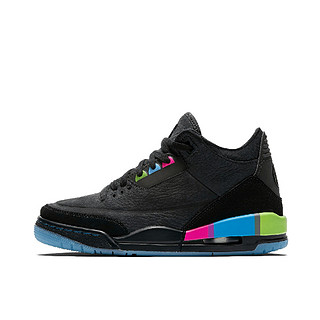 Nike耐克女鞋春季新款Air Jordan 3 AJ3运动舒适耐磨篮球鞋441140-500 AT9194-001/Quai 54黑彩虹 39