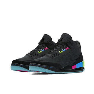 Nike耐克女鞋春季新款Air Jordan 3 AJ3运动舒适耐磨篮球鞋441140-500 AT9194-001/Quai 54黑彩虹 39